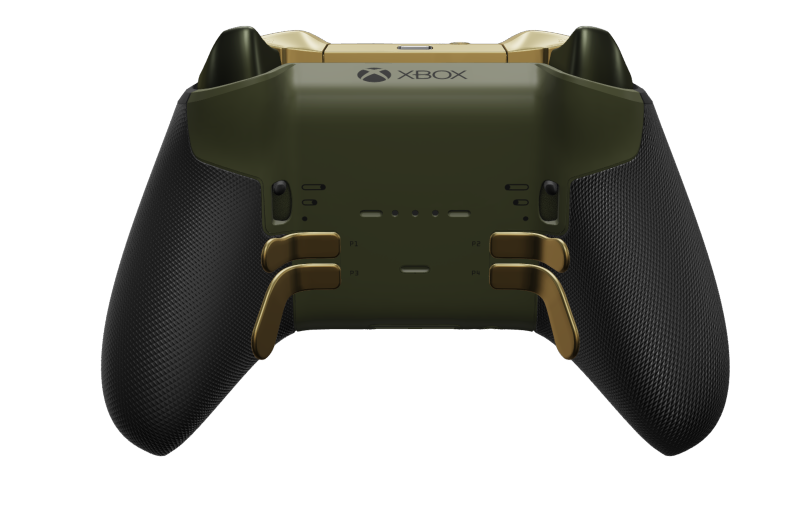 Xbox Elite Wireless Controller Series 2 - Core - Body: Nocturnal Green + Rubberized Grips, D-pad: Faceted, Hero Gold (Metal), Back: Nocturnal Green + Rubberized Grips