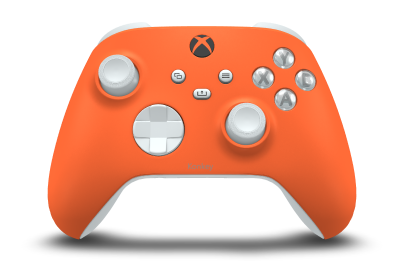 Controller with Zest Orange body, Robot White D-pad, and Robot White thumbsticks - front view