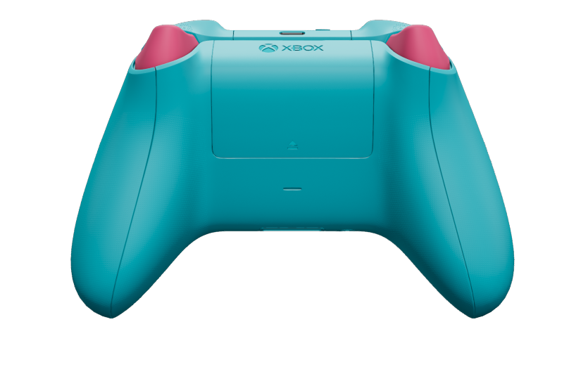 Xbox Wireless Controller - Framsida: Dragonfly Blue, Styrknappar: Mörkrosa, Styrspakar: Mörkrosa