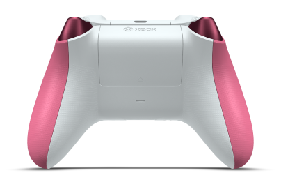 Controller with Deep Pink body, Deep Pink (Metallic) D-pad, and Robot White thumbsticks - back view