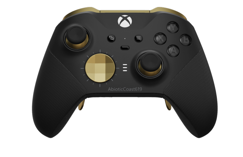 Xbox Elite Wireless Controller Series 2 - Core - Body: Carbon Black + Rubberized Grips, D-pad: Facet, Hero Gold (Metal), Back: Carbon Black + Rubberized Grips