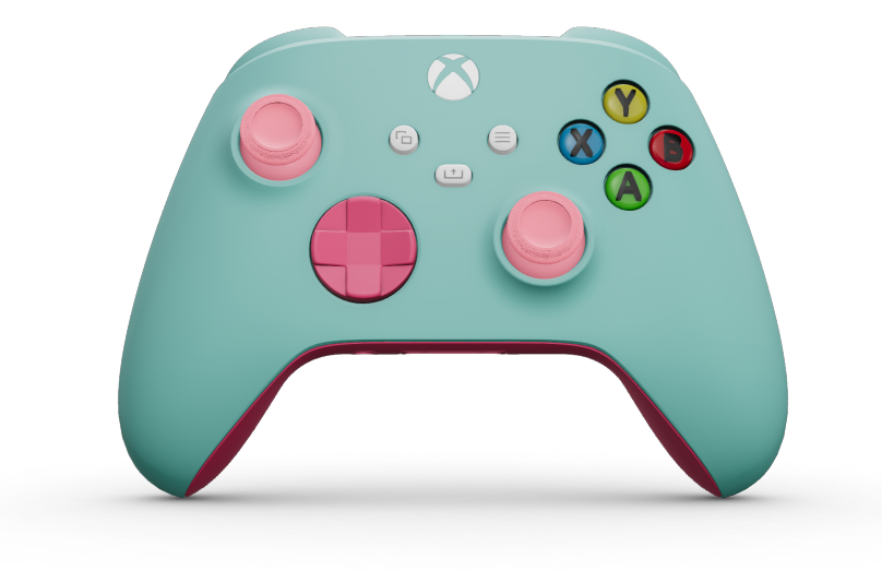 Mando inalámbrico Xbox - Body: Glacier Blue, D-Pads: Deep Pink, Thumbsticks: Retro Pink