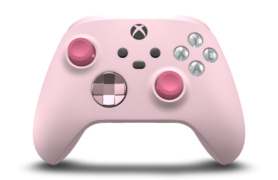 Xbox ワイヤレス コントローラー - 機身: 柔和粉紅, 方向鍵: 柔和粉紅 (金屬), 搖桿: 深粉紅