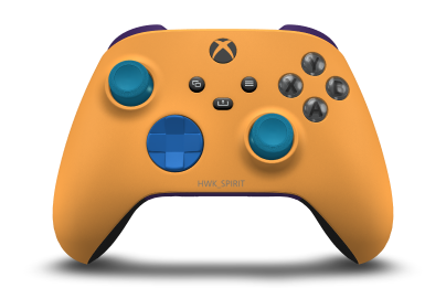 Xbox Wireless Controller - Brödtext: Mjukt orange, Styrknappar: Chockblå, Styrspakar: Mineralblå