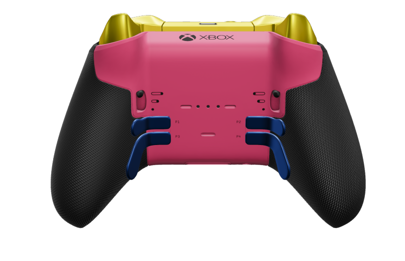 Xbox Elite Wireless Controller Series 2 - Core - Body: Deep Pink + Rubberised Grips, D-pad: Faceted, Photon Blue (Metal), Back: Deep Pink + Rubberised Grips