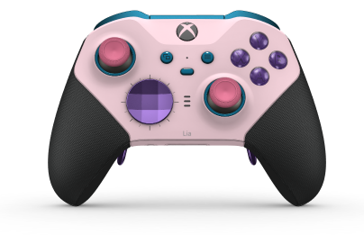 Xbox Elite Wireless Controller Series 2 – Core - Body: Soft Pink + Rubberized Grips, D-pad: Facet, Astral Purple (Metal), Back: Soft Pink + Rubberized Grips