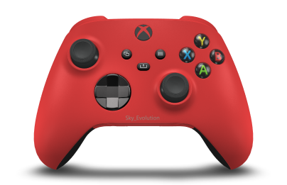 Xbox Wireless Controller - Telo: Ostrá červená, Smerové ovládače: Uhľovočierna (kovová), Palcové ovládače: Karbónová čierna