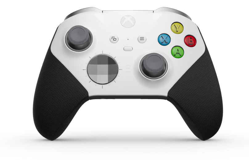 Xbox Elite Wireless Controller Series 2 – Core - Corps: Robot White + poignées caoutchoutées, BMD: À facettes, Storm Gray (métal), Arrière: Storm Gray + poignées caoutchoutées