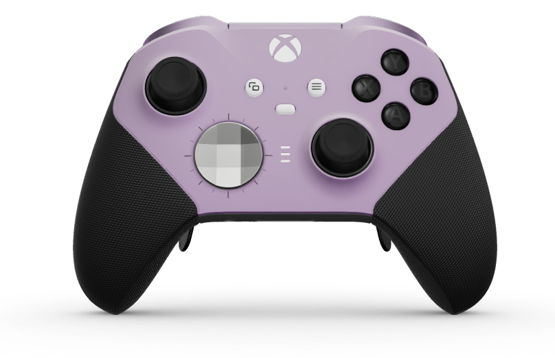 Xbox Elite Wireless Controller Series 2 - Core - Hoveddel: Blød lilla + gummigreb, D-blok: Facetteret, lys sølvfarvet (metal), Bagside: Stormgrå + gummigreb