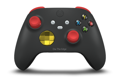 Xbox Wireless Controller - Corps: Carbon Black, BMD: Lightning Yellow (métallique), Joysticks: Pulse Red