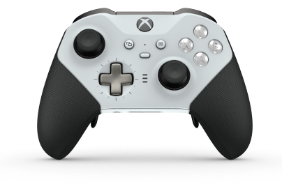 Xbox Elite Wireless Controller Series 2 – Core - Body: Robot White + Rubberized Grips, D-pad: Cross, Bright Silver (Metal), Back: Robot White + Rubberized Grips