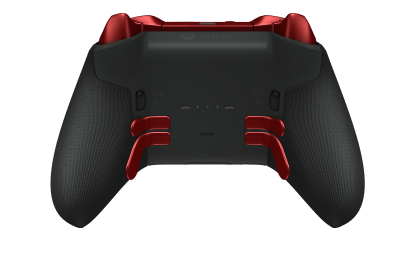 Xbox Elite Wireless Controller Series 2 – Core - Hoveddel: Kulsort + gummigreb, D-blok: Facet, Impulsrød (metal), Bagside: Kulsort + gummigreb