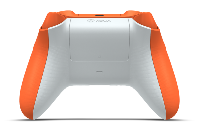 Controller with Zest Orange body, Robot White D-pad, and Zest Orange thumbsticks - back view