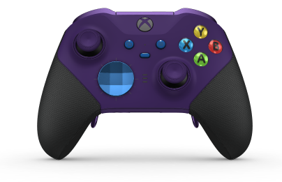 Xbox Elite Wireless Controller Series 2 - Core - Corpo: Roxo Astral + Pegas em Borracha, Botão Direcional: Faceta, Azul Elétrico (Metal), Traseira: Roxo Astral + Pegas em Borracha