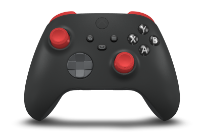 Xbox Wireless Controller - Corpo: Preto Carbono, Botões Direcionais: Storm Grey, Manípulos Analógicos: Vermelho Forte