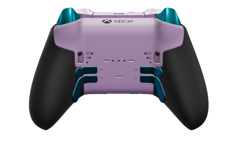 Xbox Elite Wireless Controller Series 2 - Core - Corps: Carbon Black + poignées caoutchoutées, BMD: À facettes, Soft Purple (métal), Arrière: Soft Purple + poignées caoutchoutées