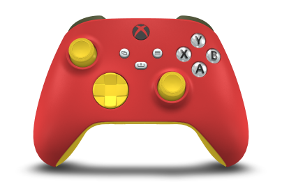 Xbox Wireless Controller - 機身: 脈衝紅, 方向鍵: Lighting Yellow, 搖桿: Lighting Yellow