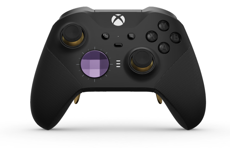 Manette sans fil Xbox Elite Series 2 - Core - Corps: Carbon Black + poignées caoutchoutées, BMD: À facettes, Astral Purple (métal), Arrière: Carbon Black + poignées caoutchoutées