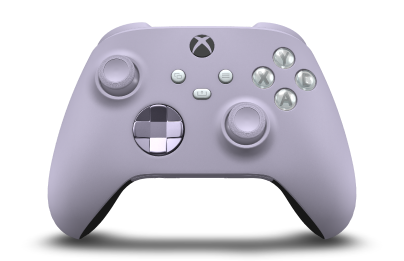 Controller with Soft Purple body, Soft Purple (Metallic) D-pad, and Soft Purple thumbsticks - front view