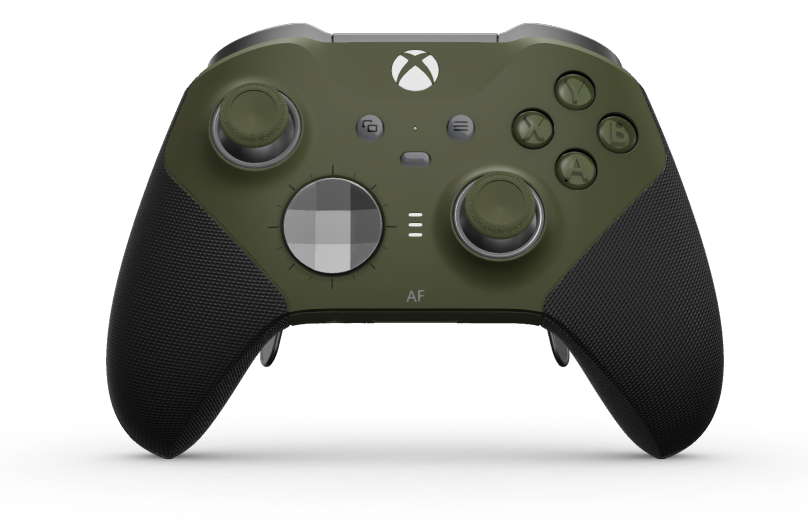 Xbox Elite Wireless Controller Series 2 - Core - Behuizing voorzijde: Nachtelijk groen + rubberen handvatten, D-pad: Gefacetteerd, stormgrijs (metaal), Behuizing achterzijde: Nachtelijk groen + rubberen handvatten