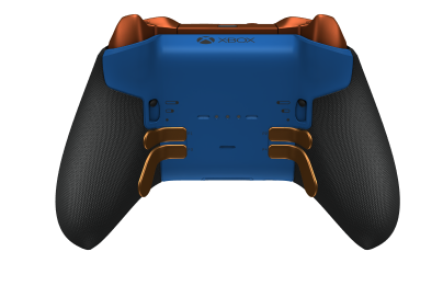 Xbox Elite Wireless Controller Series 2 - Core - Behuizing voorzijde: Shock Blue + Rubberized Grips, D-pad: Cross, Soft Orange (Metal), Behuizing achterzijde: Shock Blue + Rubberized Grips