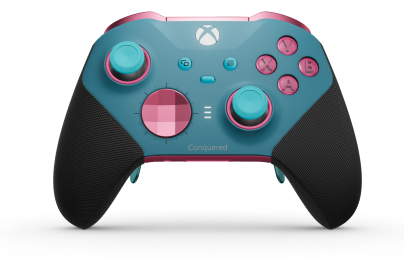 Xbox Elite Wireless Controller Series 2 - Core - 本體: 礦物藍 + 橡膠握把, 方向鍵: 多面向，深粉紅 (金屬), 背面: 深粉紅 + 橡膠握把