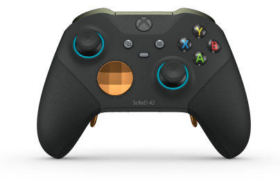 Manette sans fil Xbox Elite Series 2 - Core - Body: Carbon Black + Rubberised Grips, D-pad: Facet, Soft Orange (Metal), Back: Carbon Black + Rubberised Grips