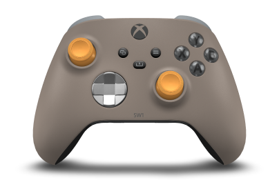 Xbox ワイヤレス コントローラー - Body: Desert Tan, D-Pads: Bright Silver (Metallic), Thumbsticks: Soft Orange