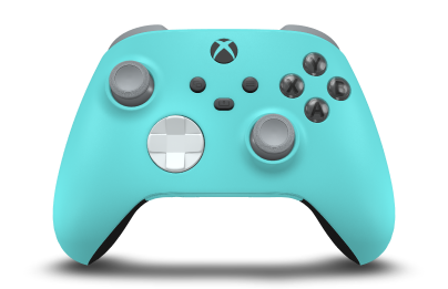 Xbox Wireless Controller - Corpo: Azul Glaciar, Botões Direcionais: Branco Robot, Manípulos Analógicos: Cinza