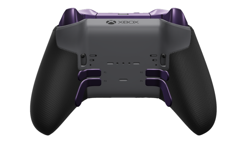 Xbox Elite Wireless Controller Series 2 - Core - Corps: Storm Gray + poignées caoutchoutées, BMD: À facettes, Astral Purple (métal), Arrière: Storm Gray + poignées caoutchoutées
