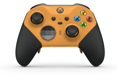 Xbox Elite Wireless Controller Series 2 - Core - Text: Soft Orange + gummierte Griffe, D-Pad: Facetten, Storm Gray (Metall), Zurück: Soft Orange + gummierte Griffe