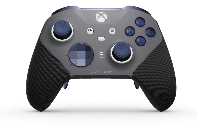 Xbox Elite Wireless Controller Series 2 - Core - Body: Storm Gray + Rubberised Grips, D-pad: Faceted, Midnight Blue (Metal), Back: Storm Gray + Rubberised Grips
