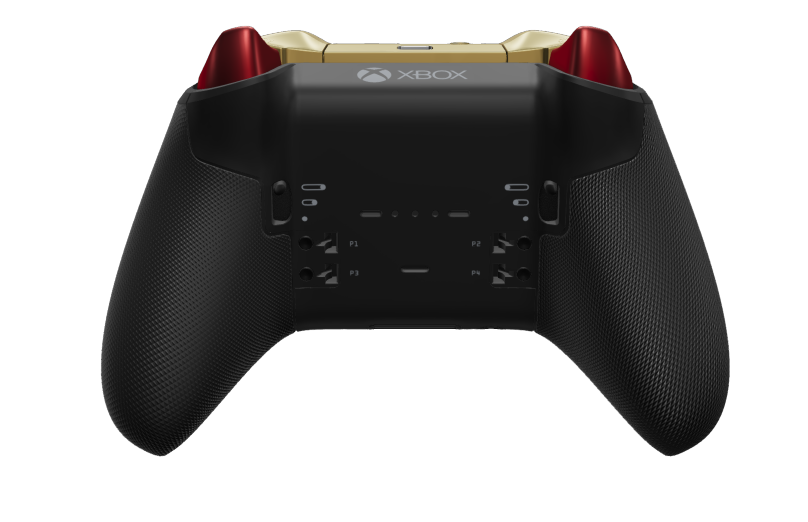 Xbox Elite Wireless Controller Series 2 - Core - Corps: Garnet Red + poignées caoutchoutées, BMD: Plus, Bright Silver (métal), Arrière: Carbon Black + poignées caoutchoutées