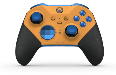 Xbox Elite Wireless Controller Series 2 - Core - Body: Soft Orange + Rubberized Grips, D-pad: Facet, Photon Blue (Metal), Back: Shock Blue + Rubberized Grips