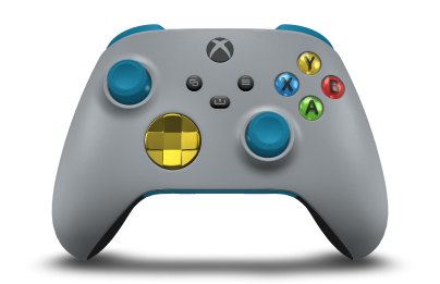 Xbox Wireless Controller - Body: Ash Gray, D-Pads: Lightning Yellow (Metallic), Thumbsticks: Mineral Blue