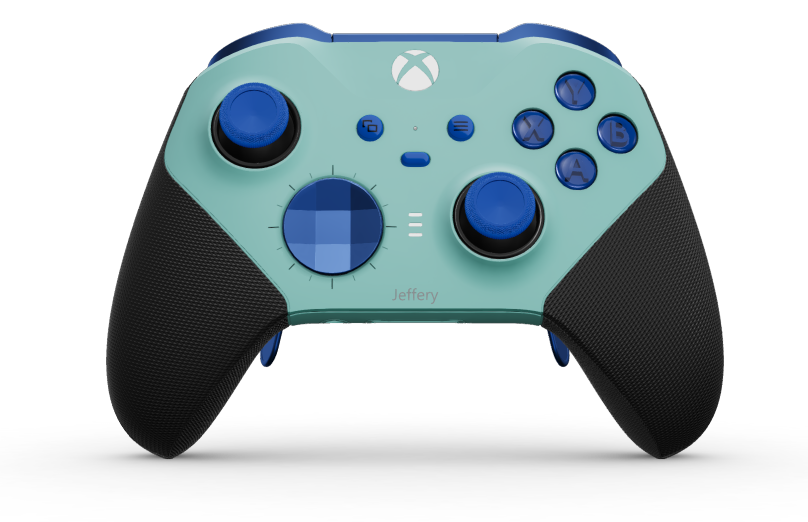 Xbox Elite Wireless Controller Series 2 - Core - Body: Glacier Blue + Rubberized Grips, D-pad: Faceted, Photon Blue (Metal), Back: Glacier Blue + Rubberized Grips