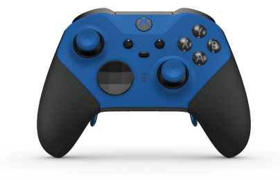 Xbox Elite Wireless Controller Series 2 - Core - Hoveddel: Shock Blue + Rubberized Grips, D-blok: Facet, Kulsort (metal), Bagside: Carbon Black + Rubberized Grips