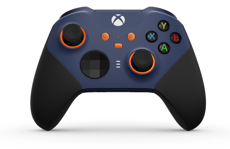 Xbox Elite Wireless Controller Series 2 - Core - Corps: Midnight Blue + poignées caoutchoutées, BMD: À facettes, Carbon Black (métal), Arrière: Midnight Blue + poignées caoutchoutées