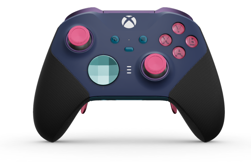 Xbox Elite Wireless Controller Series 2 – Core - Behuizing voorzijde: Nachtblauw + rubberen handvatten, D-pad: Gefacetteerd, gletsjerblauw (metaal), Behuizing achterzijde: Mineraalblauw + rubberen handvatten