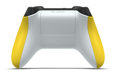 Controller with Lighting Yellow body, Carbon Black D-pad, and Pulse Red thumbsticks - back view