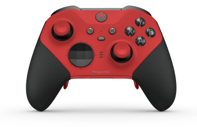 Xbox Elite Wireless Controller Series 2 - Core - Tělo: Pulse Red + Rubberized Grips, Směrový ovladač: Fazeta, uhlově černá (kovová), Zadní strana: Pulse Red + Rubberized Grips