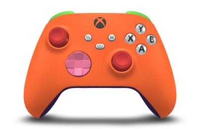 Xbox Wireless Controller - Body: Zest Orange, D-Pads: Deep Pink, Thumbsticks: Pulse Red