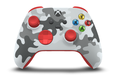 Xbox Wireless Controller - Body: Arctic Camo, D-Pads: Pulse Red, Thumbsticks: Pulse Red