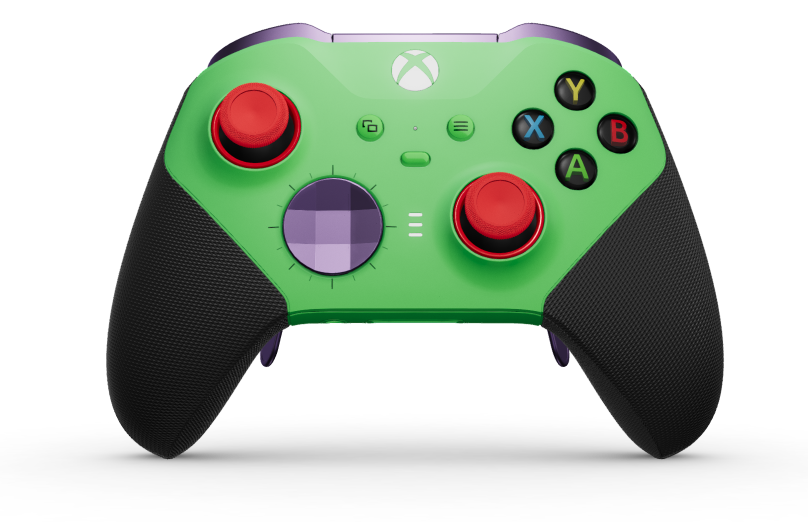 Xbox Elite 무선 컨트롤러 Series 2 - 코어 - Hoveddel: Fartgrøn + gummigreb, D-blok: Facetteret, lilla (Metal), Bagside: Fartgrøn + gummigreb