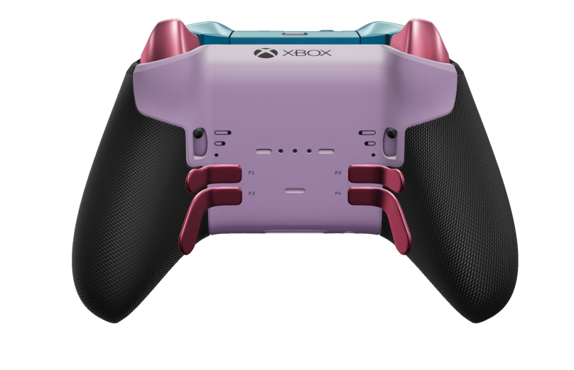 Xbox Elite Wireless Controller Series 2 - Core - Body: Soft Purple + Rubberised Grips, D-pad: Faceted, Mineral Blue (Metal), Back: Soft Purple + Rubberised Grips
