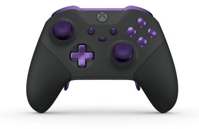 Xbox Elite Wireless Controller Series 2 - Core - Fremsida: Carbon Black + Rubberized Grips, Styrknapp: Kors, Astral Purple (Metall), Tillbaka: Carbon Black + Rubberized Grips