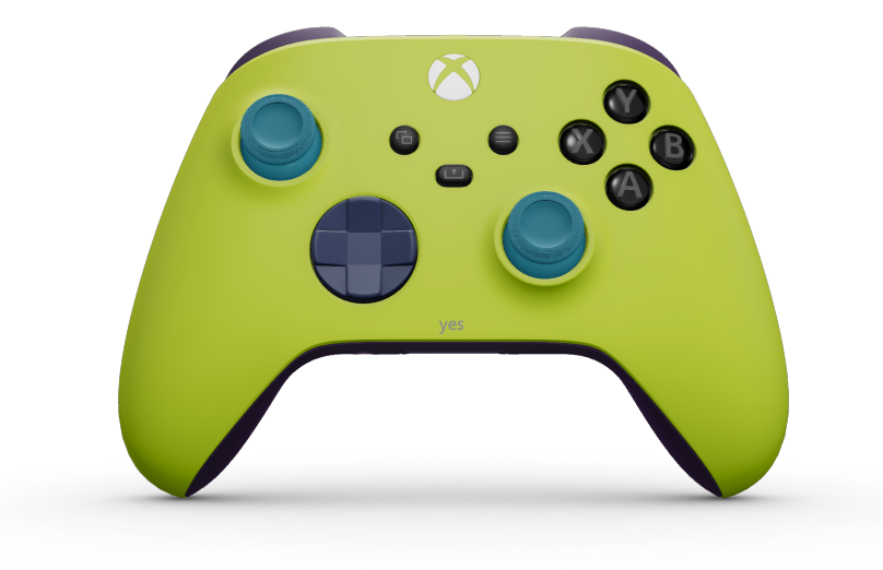 Xbox Wireless Controller - Body: Electric Volt, D-Pads: Midnight Blue, Thumbsticks: Mineral Blue