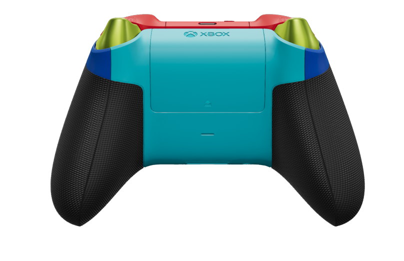Xbox Wireless Controller - Corpo: Blu shock, Croci direzionali: Giallo fulmine (Metallico), Levette: Arancio scorza