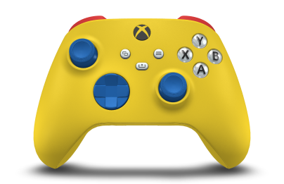 Xbox Wireless Controller - Corpo: Lighting Yellow, Botões Direcionais: Azul Choque, Manípulos Analógicos: Azul Choque