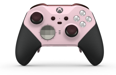 Manette sans fil Xbox Elite Series 2 - Core - Body: Soft Pink + Rubberized Grips, D-pad: Facet, Bright Silver (Metal), Back: Soft Pink + Rubberized Grips